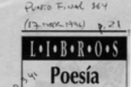 Poesía transparente  [artículo] Antonio J. Salgado.