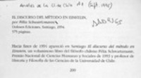 El Discurso del método en Einstein  [artículo] Jorge Estrella.