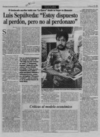 Luis Sepúlveda, "Estoy dispuesto al perdón, pero no al perdonazo"