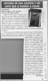 Historia de una gaviota y del gato que le enseñó a volar  [artículo] Lina Meruane.