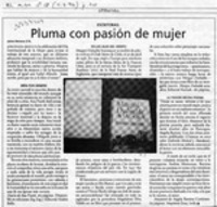 Pluma con pasión de mujer  [artículo] Jaime Herrera D'A.