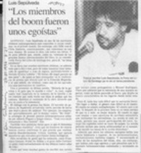 "Los Miembros del boom fueron unos egoístas"  [artículo].