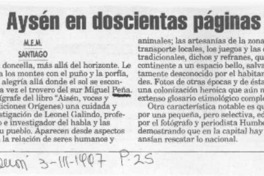 Aysén en doscientas páginas  [artículo] M. E. M.