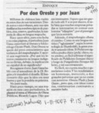 Por don Oreste y por Juan  [artículo] José Gai.