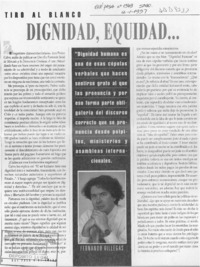 Dignidad, equidad --  [artículo] Fernando Villegas.
