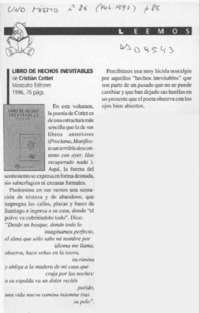 Libro de hechos inevitables  [artículo].