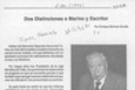Dos distinciones a marino y escritor  [artículo] Enrique Skinner Zavala.