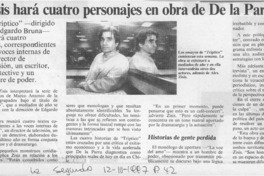 Zisis hará cuatro personajes en obra de De la Parra  [artículo].