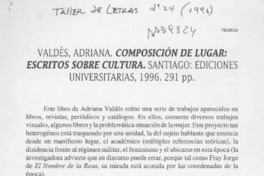 Composición de lugar, escritos sobre cultura  [artículo] Magda Sepúlveda Eriz.