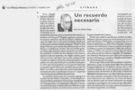 Un recuerdo necesario  [artículo] Luis Merino Reyes.