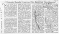 Antonio Rendic Ivanovic, hijo ilustre de Antofagasta  [artículo] María de los Angeles Covarrubias.