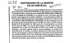 Centenario de la muerte de un inmortal  [artículo] Inés Valenzuela.
