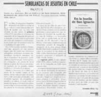Semblanzas de jesuitas en Chile  [artículo] Gonzalo Silva.