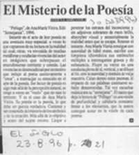 El misterio de la poesía  [artículo] Ximena Adriasola.