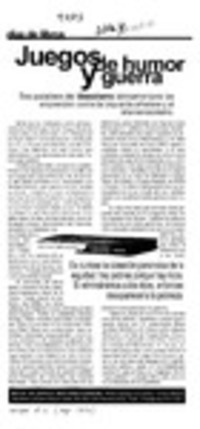 Juegos de humor y guerra  [artículo].