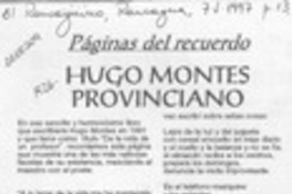 Hugo Montes provinciano  [artículo].