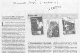 Colección pueblos originarios  [artículo] Margarita Alvarado P.