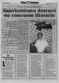 Sanvicentano destacó en concurso literario