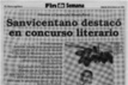 Sanvicentano destacó en concurso literario