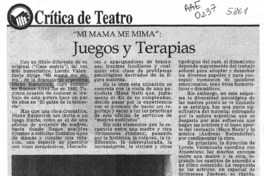 Juegos y terapias  [artículo] Carola Oyarzún L.