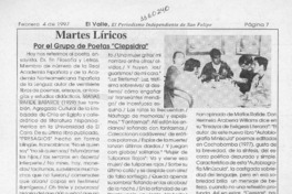 Martes líricos  [artículo].