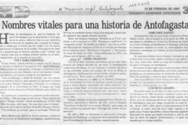 Nombres vitales para una historia de Antofagasta  [artículo].