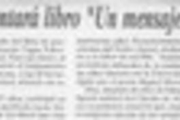 Escritor presentará libro "Un mensaje oscuro"