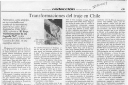 Transformaciones del traje en Chile  [artículo].