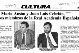 Luis María Ansón y Juan Luis Cebrián, nuevos miembros de la Real Academia Española  [artículo].