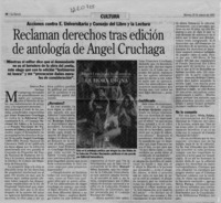 Reclaman derechos tras edición de antología de Angel Cruchaga  [artículo] Ximena Poo.