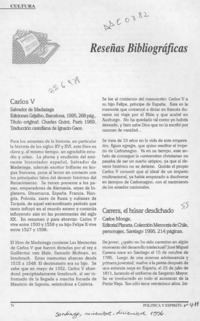 Reseñas bibliográficas  [artículo].