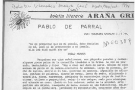 Pablo de Parral  [artículo] Voltaire Catalán J.