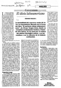 El idiota latinoamericano  [artículo] Fernando Paulsen S.
