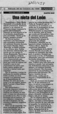 Una nieta del León  [artículo] Martín Ruiz.