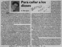 Para callar a los dioses  [artículo] Milton Aguilar.