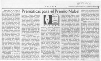 Premáticas para el Premio Nobel  [artículo] Filebo.