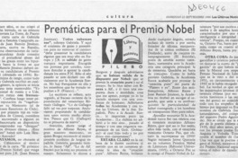 Premáticas para el Premio Nobel  [artículo] Filebo.