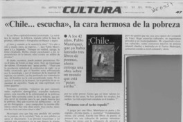 "Chile --escuha", la cara hermosa de la pobreza  [artîculo].