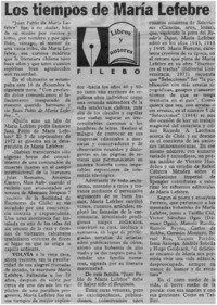 Los tiempos de María Lefebre