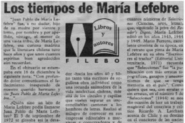 Los tiempos de María Lefebre