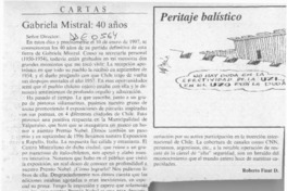 Gabriela Mistral, 40 años  [artículo] Gilda Péndola Gianollo.