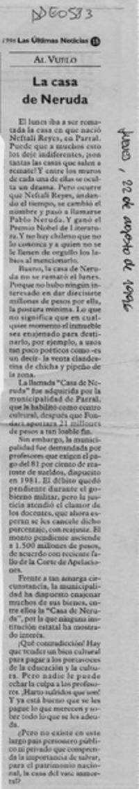 La Casa de Neruda  [artículo].