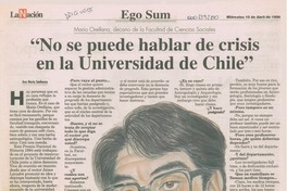 "No se puede hablar de crisis en la Universidad de Chile"