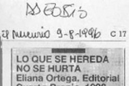 Lo que se hereda no se hurta  [artículo] Adán Méndez.