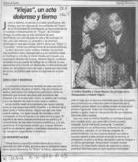 "Viejas", un acto doloroso y tierno  [artículo].