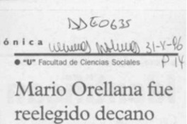 Mario Orellana fue reelegido decano  [artículo].