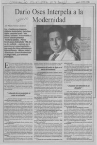 Darío Oses interpela a la modernidad