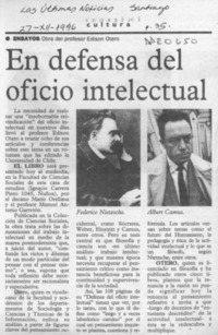 En defensa del oficio intelectual  [artículo].