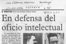 En defensa del oficio intelectual  [artículo].