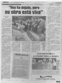 "Nos ha dejado, pero su obra está viva"